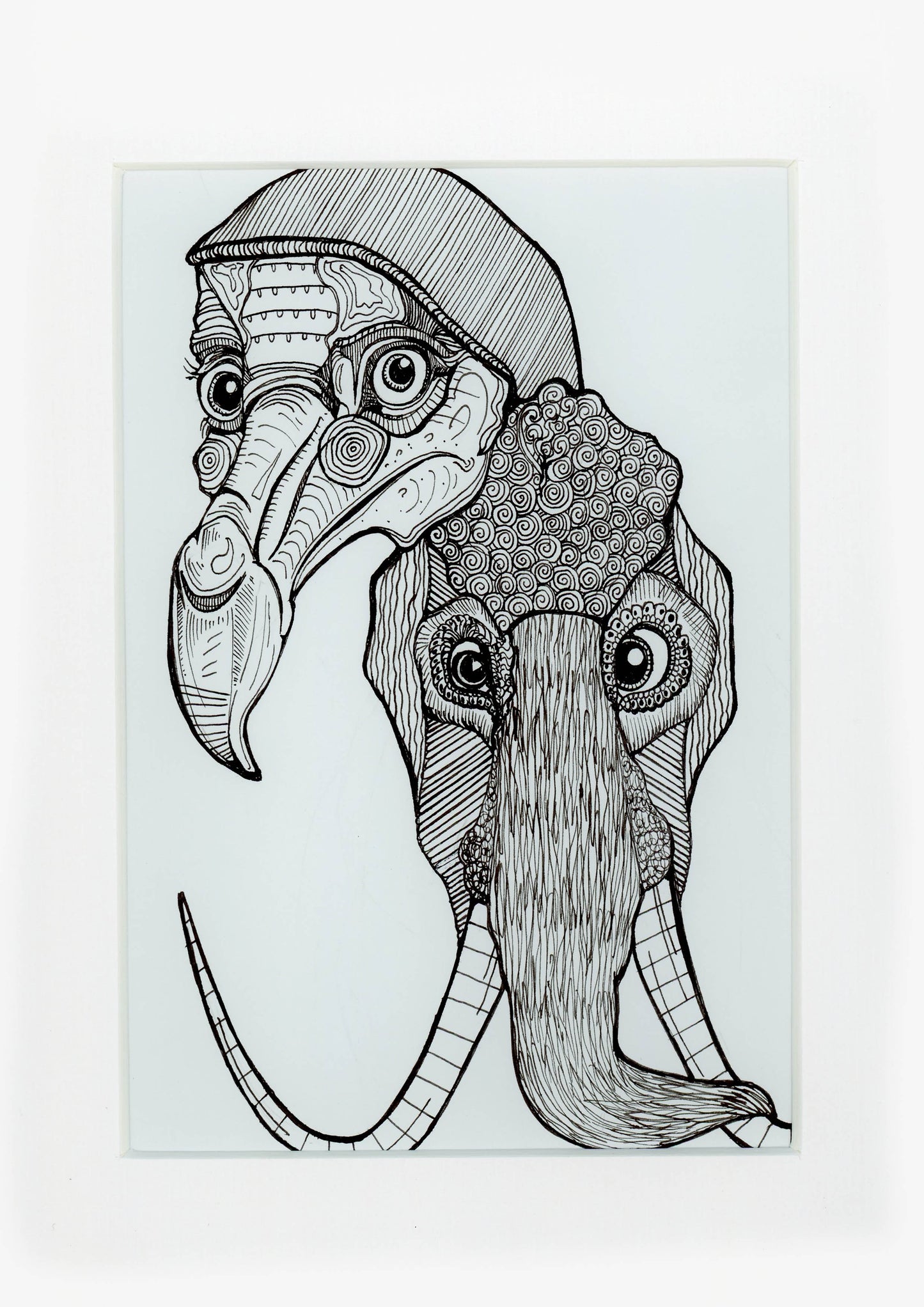 Original Drawing in mount (BIRDYPHANT)