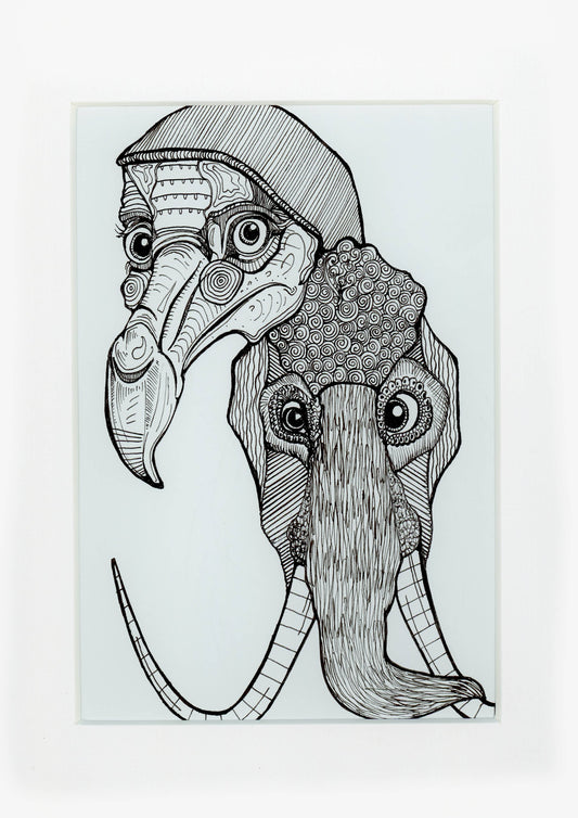 Original Drawing in mount (BIRDYPHANT)